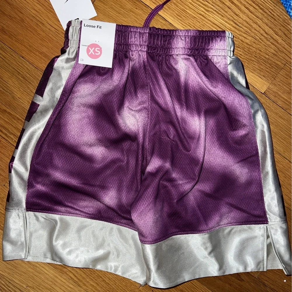 Nike Basketball Shorts Kids XS Purple New Dri-FIT Tie Dye‎ Athletic Loose Fit